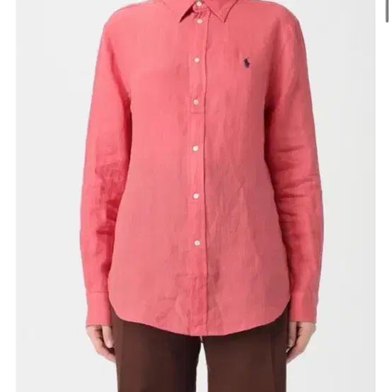 [BUNJANG] Polo Ralph Lauren Relaxed Fit Women's Linen Shirt Raspberry S / 폴로 릴랙스드핏 우먼 린넨셔츠 s사이즈(라즈베리색상)