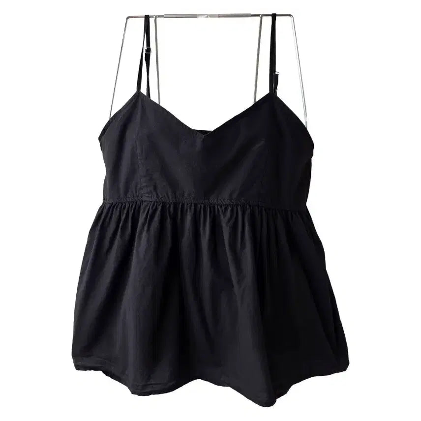 [BUNJANG] A-Line Bustier Black Cotton (XS) / XS/ 블랙 면 A라인 뷔스띠에