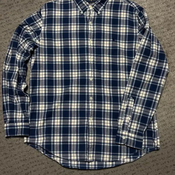 [BUNJANG] Polo Ralph Lauren Indigo Oxford Checkered Shirt (Size L) / 폴로랄프로렌 인디고 옥스포드 체크셔츠 L사이즈 판매합니다