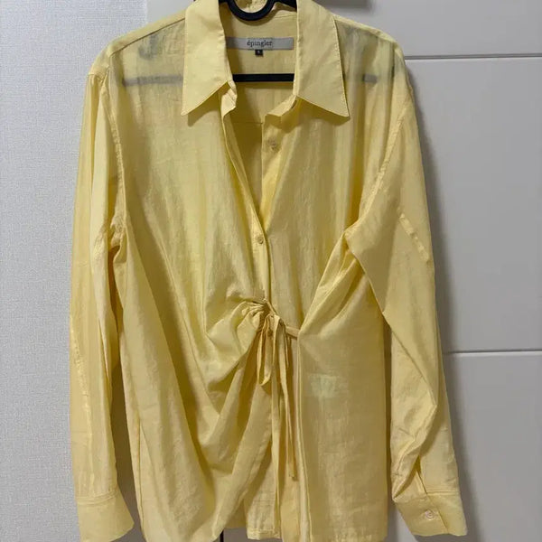 [BUNJANG] Epinggler Shirring Tencel Shirt Yellow S / 에핑글러 셔링 텐셀 셔츠 옐로우 S