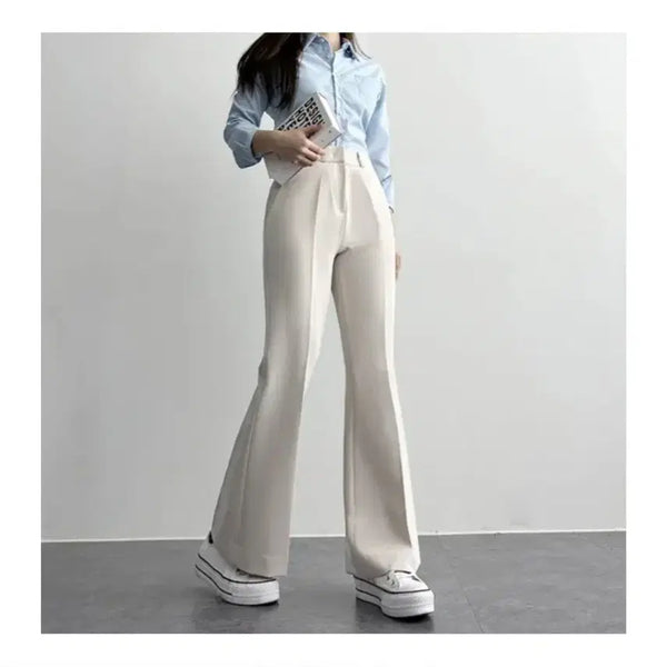 [BUNJANG] Ivory Bootcut Women's Slacks - Long Length / 아이보리색 부츠컷 여성 슬랙스 롱기장 (26/27, M, 66, 90 사이즈)