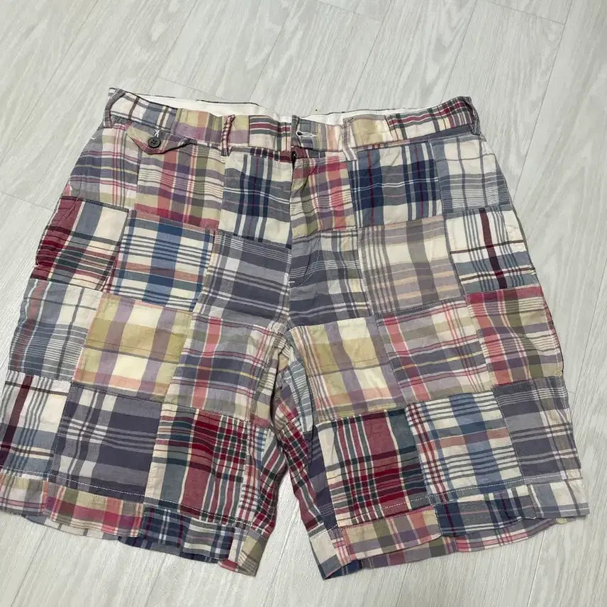 [BUNJANG] Polo Ralph Lauren Madras Patchwork Shorts 34 / 폴로랄프로렌 마드라스 패치워크 쇼츠팬츠 반바지 34