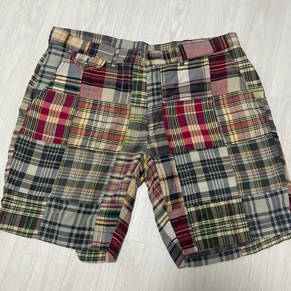 [BUNJANG] Polo Ralph Lauren Patchwork Madras Shorts Size 34 / 폴로 랄프로렌 패치워크 쇼츠팬츠 마드라스 반바지 34