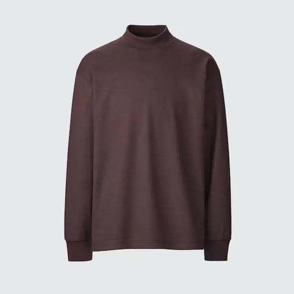 [BUNJANG] Uniqlo U Brushed Mock Neck Dark Brown Size L / 유니클로u 브러시드모크넥