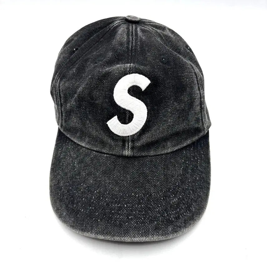 [BUNJANG] Supreme FW24 Washed Canvas S Logo 6-Panel Cap Black / Supreme FW24 Washed Canvas S Logo 6-Panel캡 팝니다.
