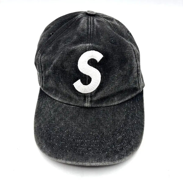 [BUNJANG] Supreme FW24 Washed Canvas S Logo 6-Panel Cap Black / Supreme FW24 Washed Canvas S Logo 6-Panel캡 팝니다.