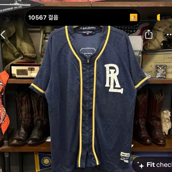 [BUNJANG] Polo Ralph Lauren Baseball Jersey Navy XL / 폴로 랄프로렌 베이스볼 져지