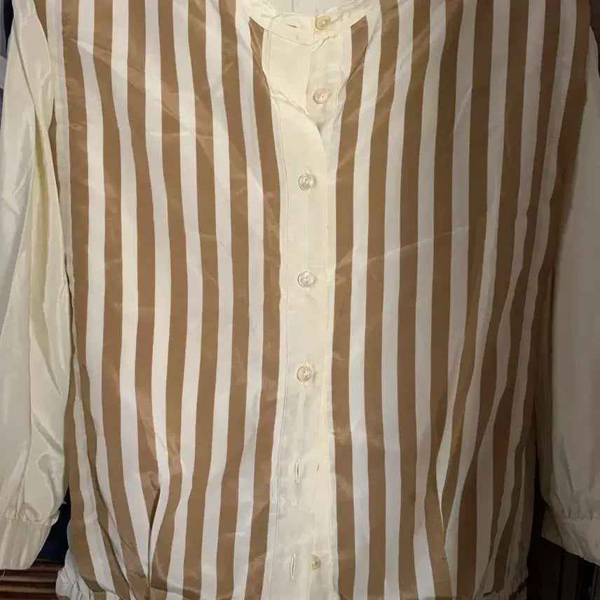[BUNJANG] Vintage Japanese Striped Blouse / 일본 빈티지 스트라이프 블라우스