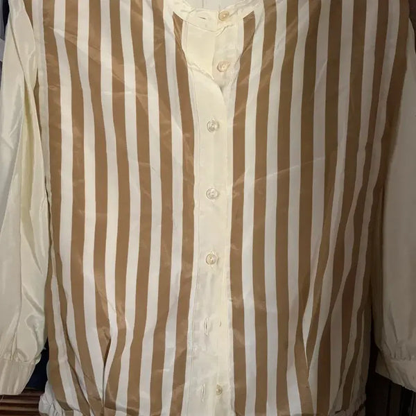 [BUNJANG] Vintage Japanese Striped Blouse / 일본 빈티지 스트라이프 블라우스