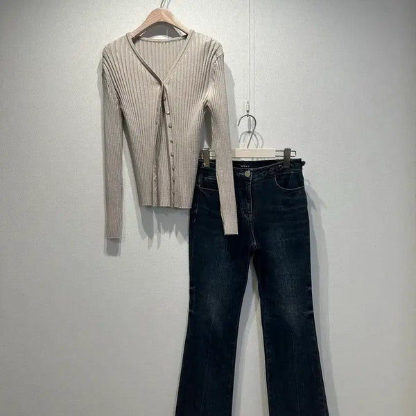 [BUNJANG] SIE Ribbed Knit Cardigan / 시에 골지 니트 가디건