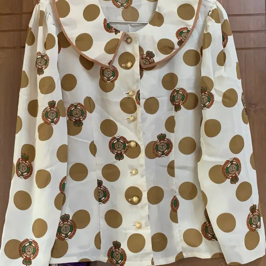[BUNJANG] Vintage Japanese Polka Dot Collar Blouse / 일본 빈티지 도트 카라 블라우스