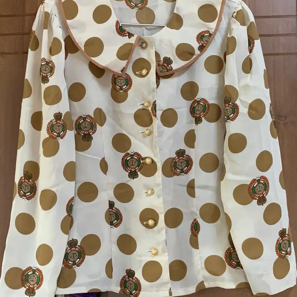 [BUNJANG] Vintage Japanese Polka Dot Collar Blouse / 일본 빈티지 도트 카라 블라우스