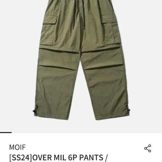 [BUNJANG] Moif Overmil 6p Pants Olive Size 3 / 24ss 모이프 오버밀 6p 팬츠 올리브 3사이즈