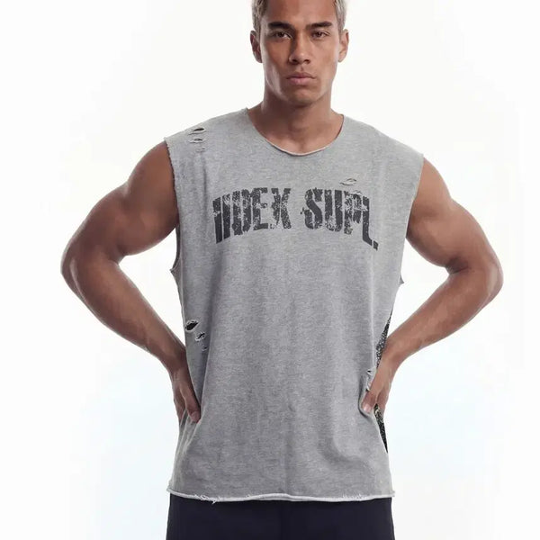 [BUNJANG] HDEX Distressed Tank Top / HDEX 디스트레스드 나시 민소매