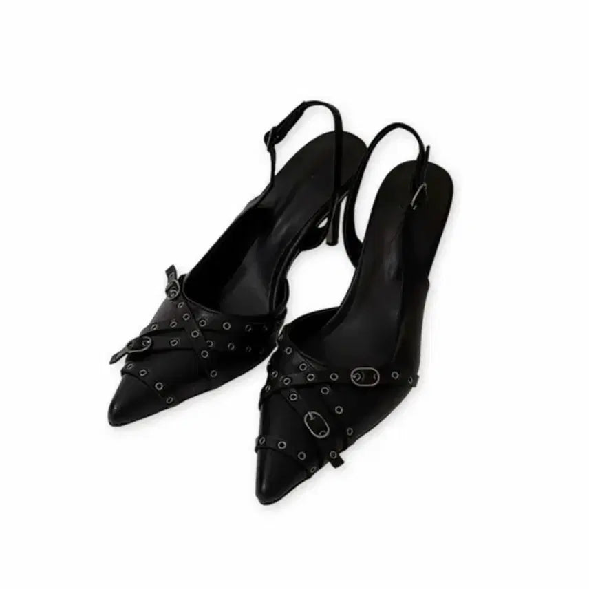 [BUNJANG] VIVIRENE BUCKLE STRAP SLINGBACK HEELS / 비브앤러브 버클 스트랩 슬링백 힐 스틸레토 구두 원가이하