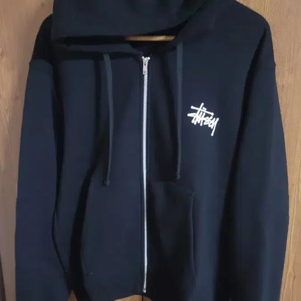 [BUNJANG] Stussy Hooded Zip-Up Black / 스투시 후드 집업 블랙