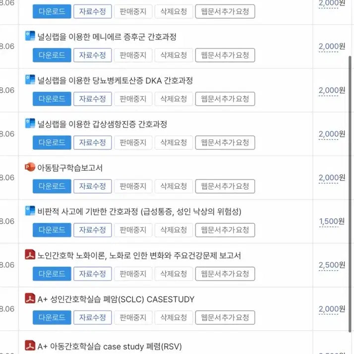 [BUNJANG] Nursing Major Case Study and Report Materials / 간호학과 레포트