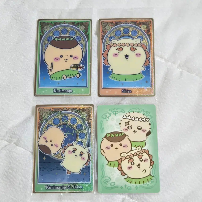 [BUNJANG] Chiikawa Mermaid Island Wafer Card Bundle - Nos. 6, 7, 13 (Kurimanju, Shisa, Rakko) / (일괄) 치이카와 인어섬 웨하스 카드 - 6번 7번 13번 쿠리만쥬 시사 랏코