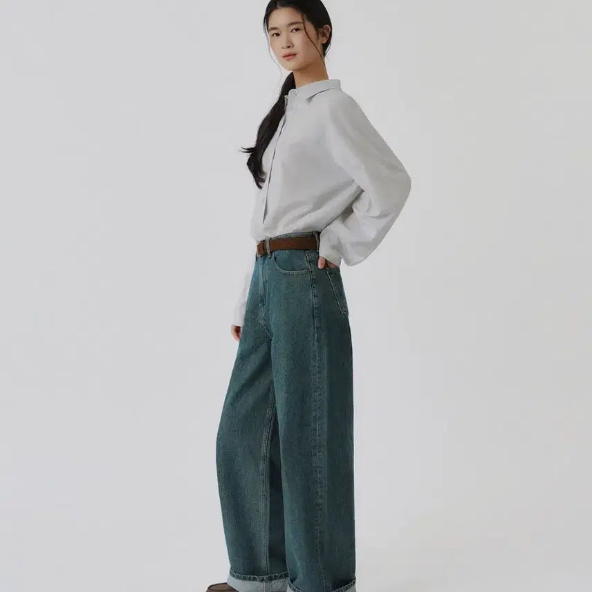 [BUNJANG] PVCS Denver Vintage Wide Denim - Medium Blue / pvcs 프븕스 덴버 빈티지 와이드 데님 - 중청