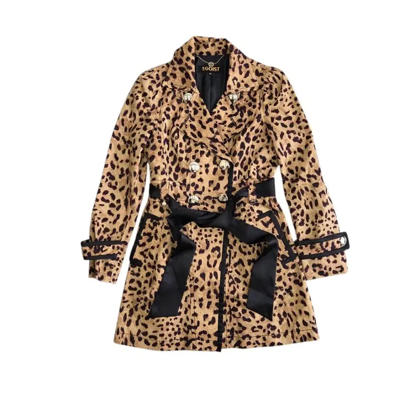 [BUNJANG] EGOIST Vintage Leopard Print Trench Coat / EGOIST 에고이스트 빈티지 레오파드 트렌치 코트