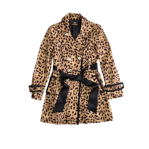 [BUNJANG] EGOIST Vintage Leopard Print Trench Coat / EGOIST 에고이스트 빈티지 레오파드 트렌치 코트