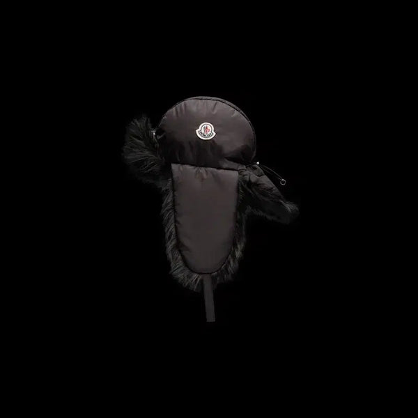 [BUNJANG] Moncler Black Flight Cap with Fur Trim / 몽클레어 플라이트캡 블랙 퍼 트리밍