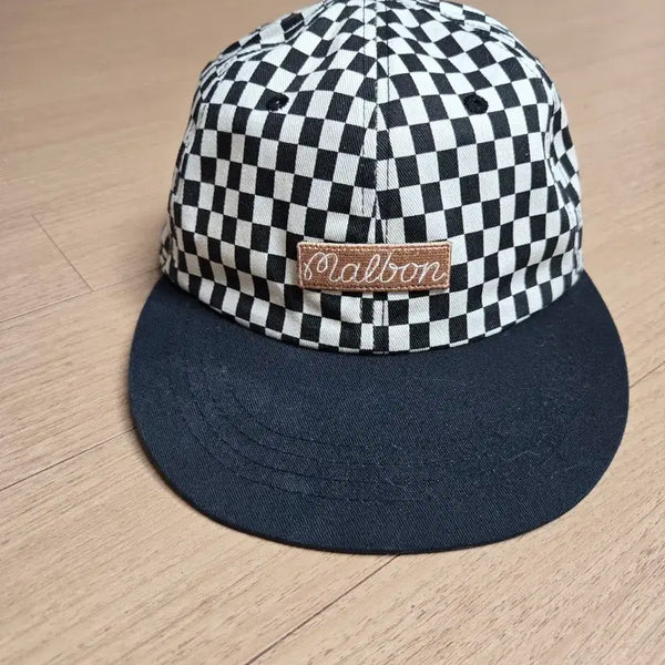 [BUNJANG] Malbon Snapback Checkerboard Pattern Hat / 말본스냅백