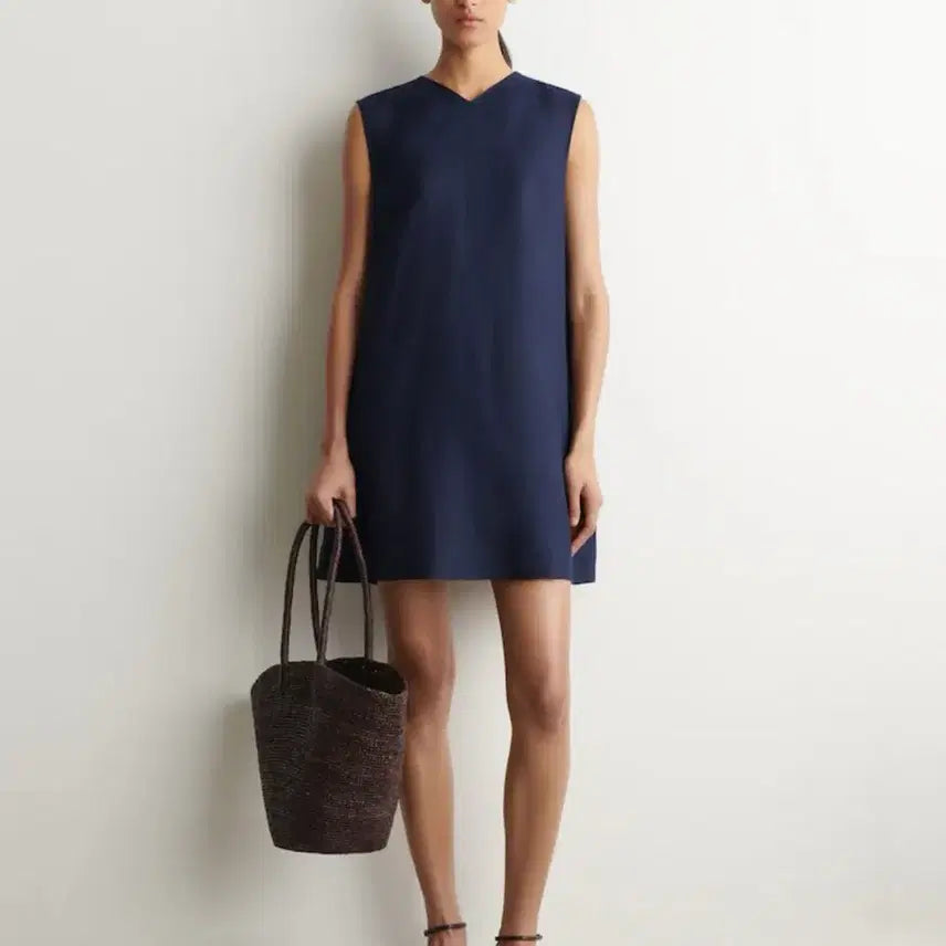 [BUNJANG] COS V-Neck Linen Midi Dress / cos 코스 브이넥 린넨 미디 드레스 원피스