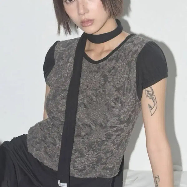 [BUNJANG] Fancy Club Lace Shirring Top / Fancy club 팬시클럽 레이스 셔링 탑