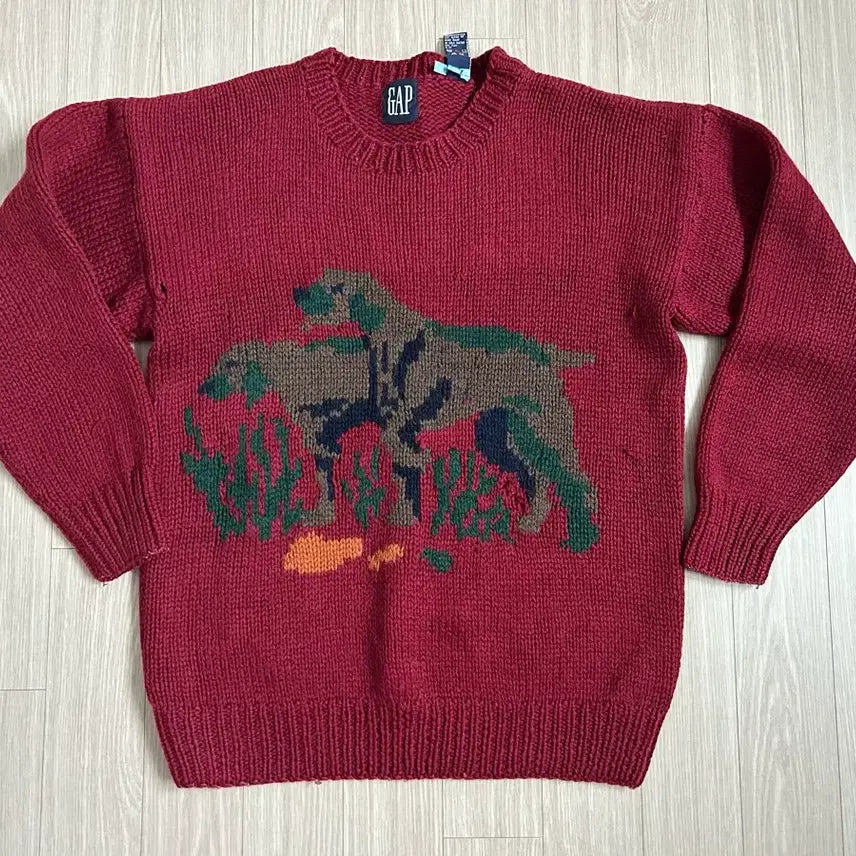 [BUNJANG] Old Gap Hand-Knit Dog Sweater / 올드 갭 핸드니트 도그 스웨터