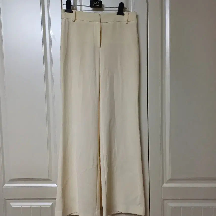 [BUNJANG] DEWL Cream Semi-Bootcut Trousers Pants Slacks Size S / 듀엘 크림색 세미부츠컷 팬츠 정장바지 슬랙스 S