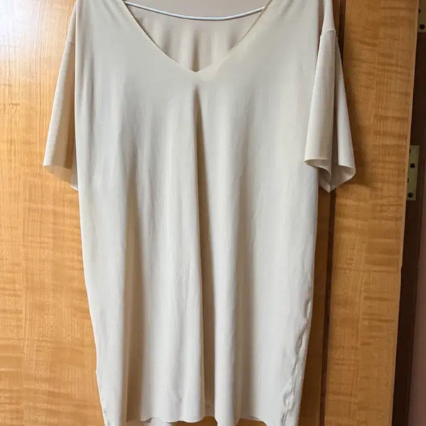 [BUNJANG] Modern Beige Short Sleeve Box Dress / 모던한 베이지 반팔 박스 원피스