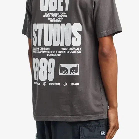 [BUNJANG] OBEY Stamp Pigment Dusty Black Short Sleeve T-Shirt / 오베이 반팔티 OBEY STAMPED PIGMENT DUSTY BLACK 스템프드 피그먼트 더스트 블랙