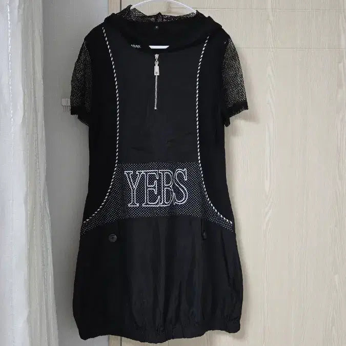 [BUNJANG] Summer Mesh Hooded Dress Black / 여름 망사 후드 원피스 55 S 블랙