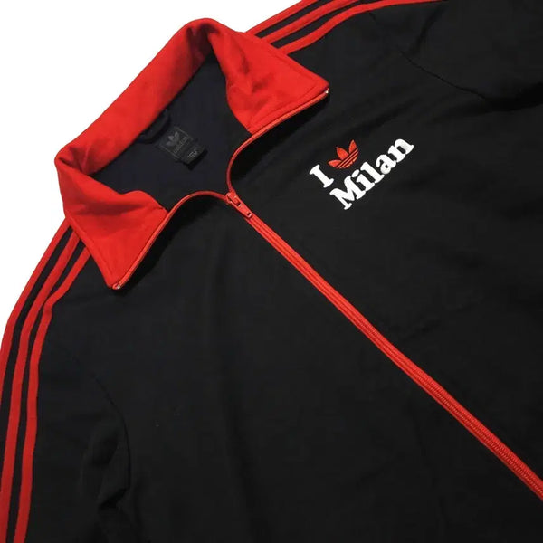 [BUNJANG] Adidas 07-08 AC Milan Tracktop Jersey Jacket Black Red / 아디다스 07-08 AC밀란 트랙탑 져지 자켓 블랙레드