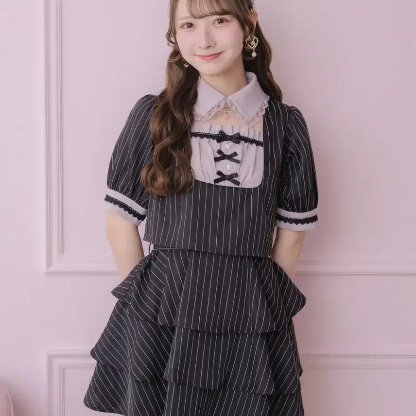 [BUNJANG] Two-Piece Style Tiered Dress / 로지타 투피스풍 티어드 원피스 (양산형지뢰계양지뢰리즈리사피움시허니허니뮤)