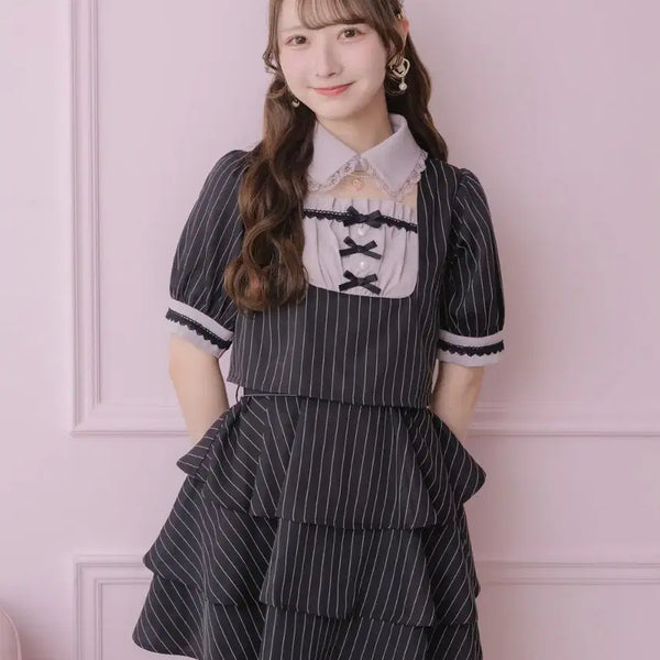 [BUNJANG] Two-Piece Style Tiered Dress / 로지타 투피스풍 티어드 원피스 (양산형지뢰계양지뢰리즈리사피움시허니허니뮤)