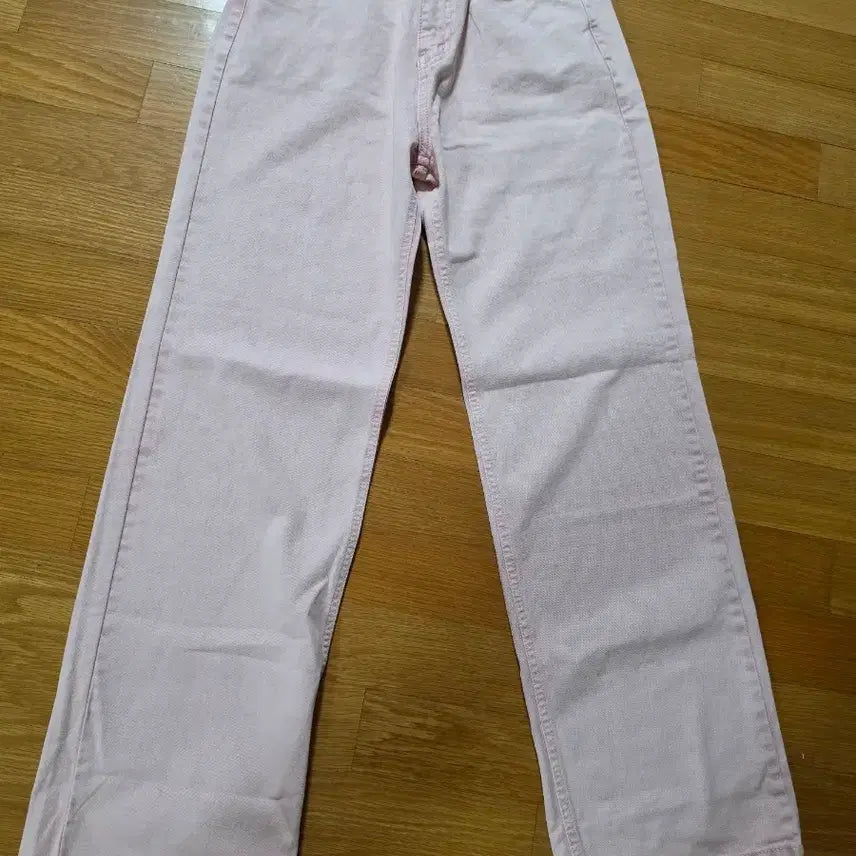 [BUNJANG] Mongdol Pink Wide Denim Pants - Size M / 몽돌 핑크 와이드 데님 M