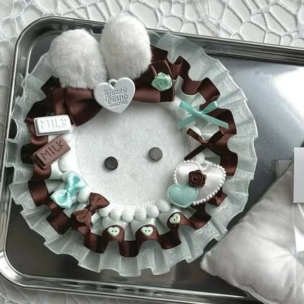[BUNJANG] Handmade Mint Chocolate Rosette & Can Badge Holder for Ita Bag Decoration / 58~75mm 민트초코 로제트 / 캔뱃지 홀더 / 이타백 꾸미기 / 핸드메이드