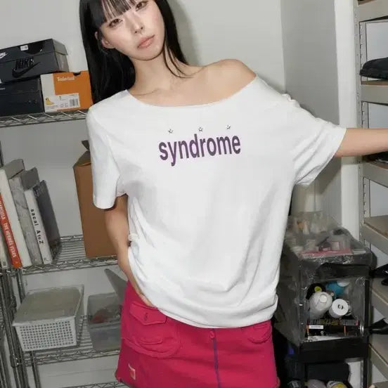 [BUNJANG] Latizen Syndrome One-Shoulder Top White / 라티젠 신드롬 원숄더 탑 화이트