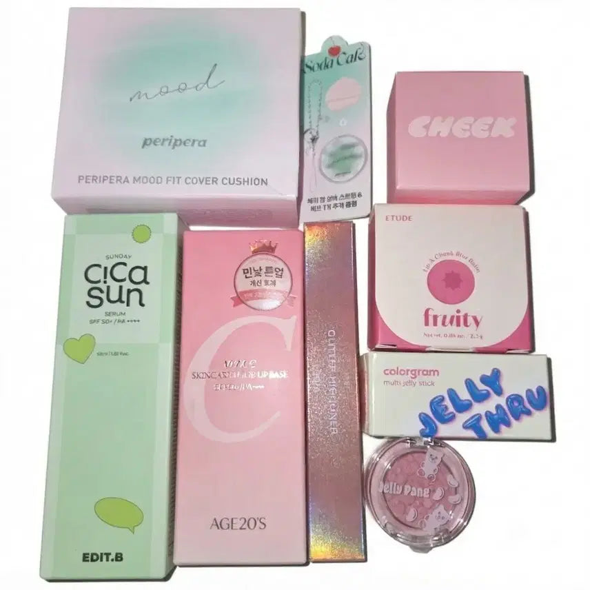 [BUNJANG] Bundle Set: Peripera, Age 20's, Edit B, Tonymoly, Etude, Colorgram, Bbia - Base, Serum, Blush, Lip & Cheek, Highlighter / [새상품 일괄] 쿠션 톤업베이스 선세럼 립앤치크 등 다수 일괄