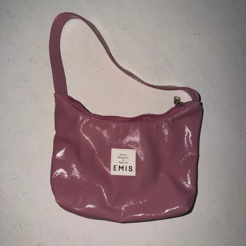 [BUNJANG] Emis Hobo Bag Pink Enamel / emis 이미스 호보백 (무배)