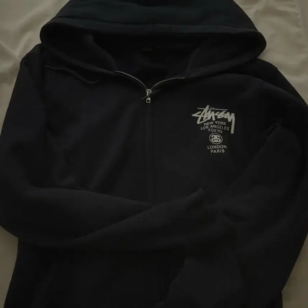 [BUNJANG] Stussy World Tour Hoodie Navy / 스투시 월드투어 후드집업 네이비