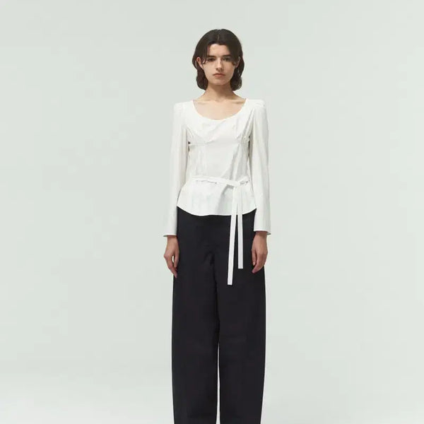 [BUNJANG] Leae Amelia Pintuck Blouse / 르에 lea amelia 핀턱 블라우스