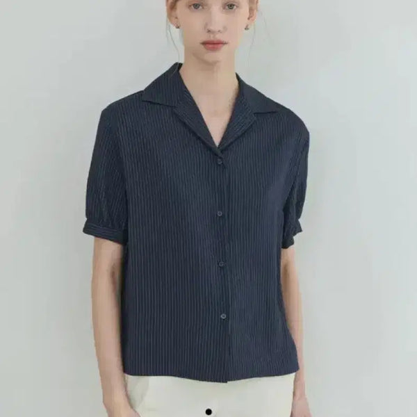 [BUNJANG] Shamuss Short-Sleeve Shirt Navy / 샤무스 반팔 셔츠 (네이비)