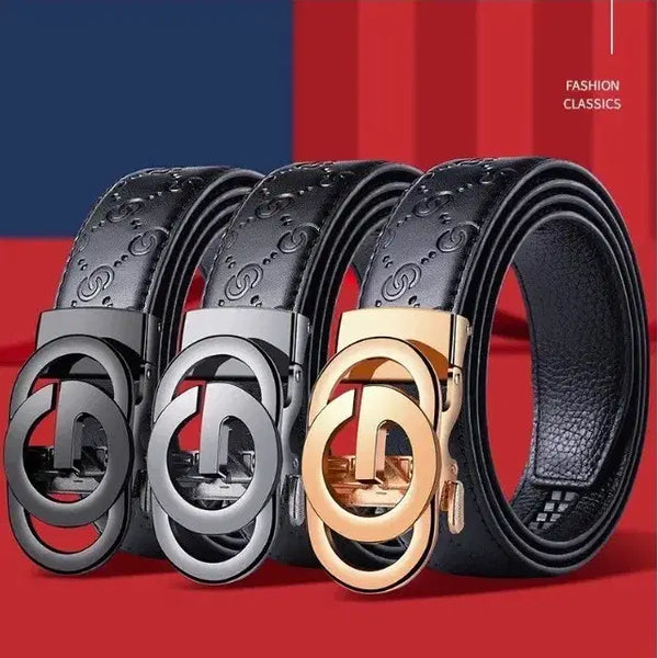 [BUNJANG] Fashion Classic G Logo Automatic Buckle Leather Belt / 패션 클래식 벨트 G로고 자동 버클 가죽 벨트