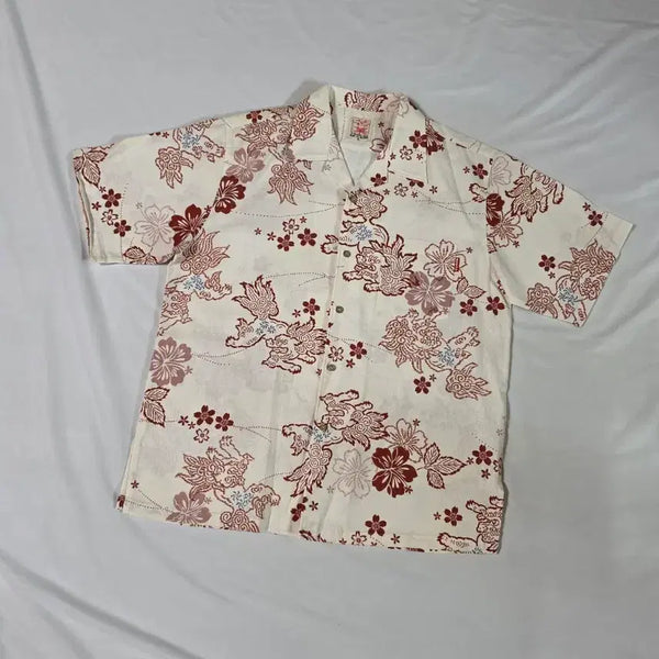 [BUNJANG] Mango Okinawa Kariyushi Wear Aloha Shirt / [L] (japan) 망고 카리유시 웨어 오키나와 하와이 알로하 셔츠