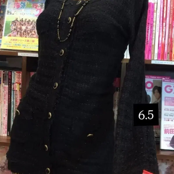 [BUNJANG] Vintage Black Tweed Dress / 헤이세이 갸루 오네갸루 빈티지 블랙 트위드 원피스
