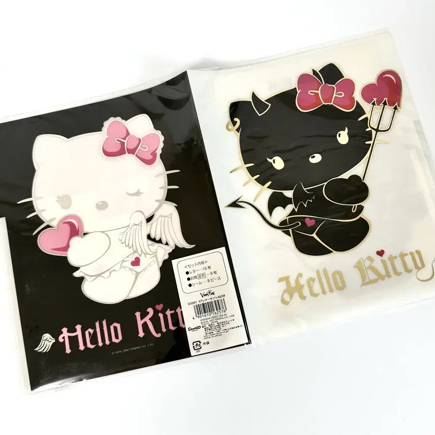 [BUNJANG] Hello Kitty Angel Devil Binder Retro Stationery Set Postcards File Envelopes / [새상품] 초레어 천사악마 키티 고전키티 바인더 레트로 편지지세트 엽서 파일 레터 봉투 세트