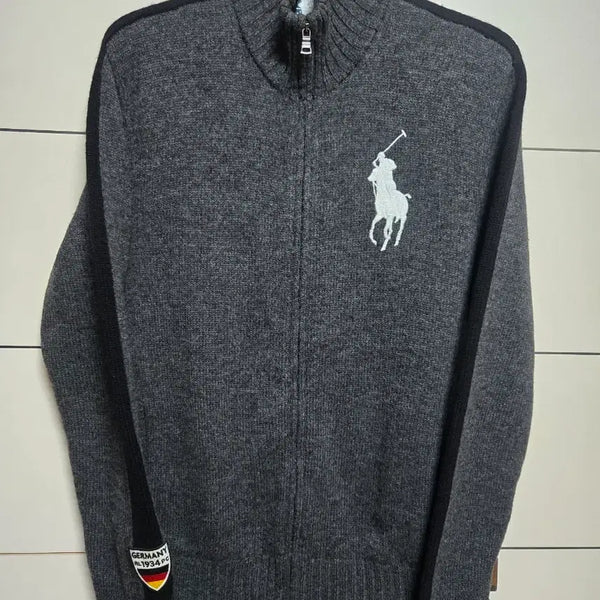 [BUNJANG] Polo Ralph Lauren Big Pony Lambswool Knit Zip-Up Germany Patch / 폴로 랄프로렌 빅포니 독일 니트 집업(램스울)